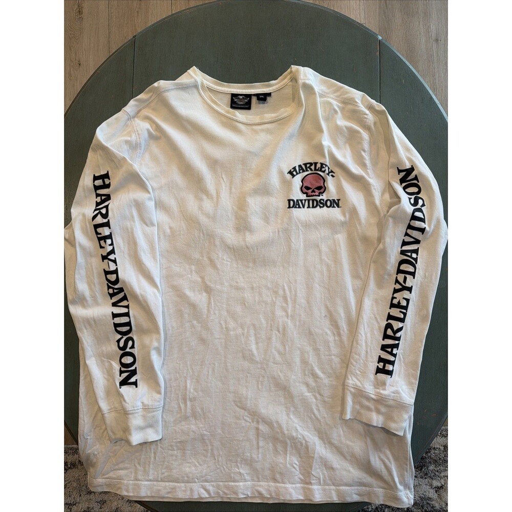 Harley-Davidson Willie G Skull 2XL White Long Sleeve Tee 99092-14VM